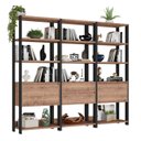 Ver imagem 2 de Estante Industrial 2 Portas 2 Gavetas 12 Prateleiras 183CMX210CM Marrom/Preto/Solanum