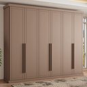 Ver imagem 1 de Roupeiro Capri Casal Mdp com 6 Portas 2,63m Carraro Avelã Cor:avelã