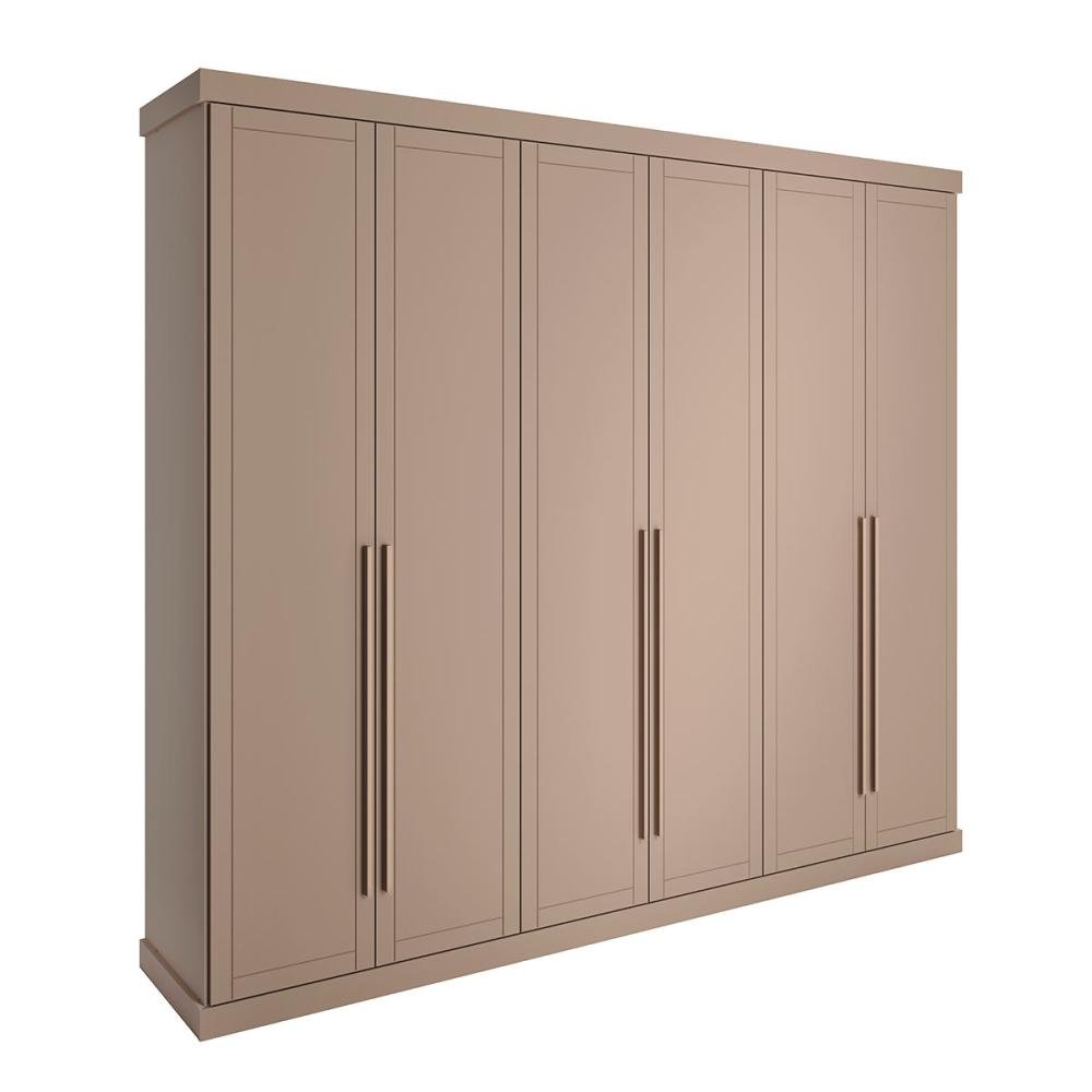 Roupeiro Capri Casal Mdp com 6 Portas 2,63m Carraro Avelã Cor