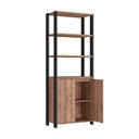 Ver imagem 3 de Estante Industrial 2 Portas 3 Prateleiras M113 183CMX70CM Yescasa Marrom/Preto/Solanum