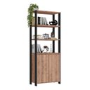 Ver imagem 2 de Estante Industrial 2 Portas 3 Prateleiras M113 183CMX70CM Yescasa Marrom/Preto/Solanum