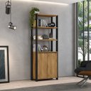 Ver imagem 1 de Estante Industrial 2 Portas 3 Prateleiras M113 183CMX70CM Yescasa Marrom/Preto/Solanum