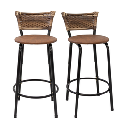 Kit 2 Bancos para Bancada Cozinha Gourmet Junco Cappuccino Balcão Ilha Banqueta 60cm Itagold - 1