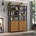Ver imagem 1 de Estante Industrial 4 Portas 8 Prateleiras M114 183CMX140CM Yescasa Marrom/Preto/Solanum