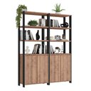 Ver imagem 2 de Estante Industrial 4 Portas 8 Prateleiras M114 183CMX140CM Yescasa Marrom/Preto/Solanum