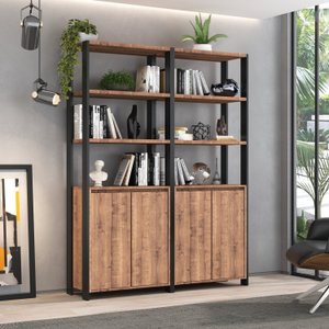 Estante Industrial 4 Portas 8 Prateleiras M114 183cmx140cm