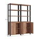 Ver imagem 4 de Estante Industrial 4 Portas 8 Prateleiras M114 183CMX140CM Yescasa Marrom/Preto/Solanum