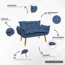 Ver mais imagens de Kit Namoradeira Decorativa e 2 Poltronas Confortável para Sala Recepção Manicure Alice Suede