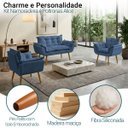 Ver imagem 3 de Kit Namoradeira Decorativa e 2 Poltronas Confortável para Sala Recepção Manicure Alice Suede