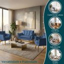 Ver imagem 4 de Kit Namoradeira Decorativa e 2 Poltronas Confortável para Sala Recepção Manicure Alice Suede