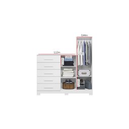 Cômoda com Espelho 5 Gavetas 2 Portas New Master Albatroz Móveis - 6 Cômoda com Espelho 5 Gavetas 2 Portas New Master Albatroz Móveis - 6