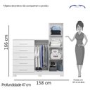 Ver imagem 5 de Cômoda com Espelho 5 Gavetas 2 Portas New Master Albatroz Móveis