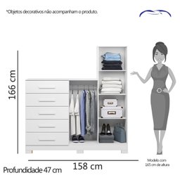 Cômoda com Espelho 5 Gavetas 2 Portas New Master Albatroz Móveis - 5 Cômoda com Espelho 5 Gavetas 2 Portas New Master Albatroz Móveis - 5