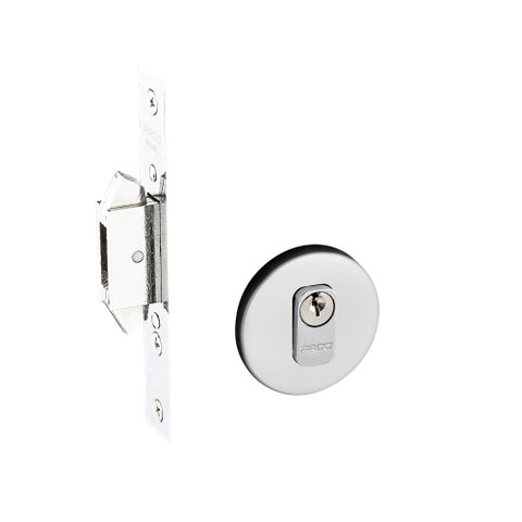 Fechadura Pado Auxiliares Correr Roseta Redonda - Inox Polido