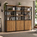 Ver imagem 1 de Estante Industrial 6 Portas 9 Prateleiras M115 183CMX210CM Yescasa Marrom/Preto/Solanum