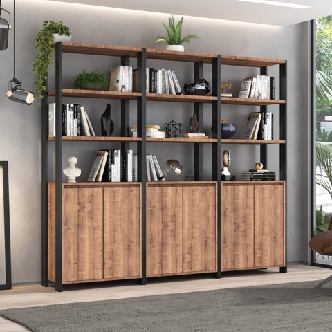 Estante Industrial 6 Portas 9 Prateleiras M115 183cmx210cm Yescasa