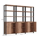 Ver imagem 3 de Estante Industrial 6 Portas 9 Prateleiras M115 183CMX210CM Yescasa Marrom/Preto/Solanum