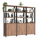 Ver imagem 2 de Estante Industrial 6 Portas 9 Prateleiras M115 183CMX210CM Yescasa Marrom/Preto/Solanum