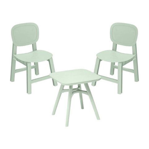 Conjunto Infantil com 2 Cadeiras e 1 Mesa Pipa Rivatti Polipropileno (pp) Menta