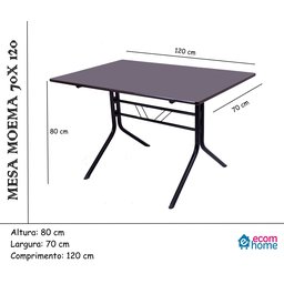 Jogo Mesa 1,20x70 Preta para Sorveterias e Restaurantes com 4 Cadeiras Iso Roxo - 4