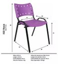 Ver imagem 4 de Jogo Mesa 1,20x70 Preta para Sorveterias e Restaurantes com 4 Cadeiras Iso Roxo