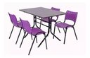 Ver imagem 2 de Jogo Mesa 1,20x70 Preta para Sorveterias e Restaurantes com 4 Cadeiras Iso Roxo