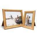 Ver imagem 3 de Jogo Porta Retrato 10x15 e 20x25 Madeira Clara Fosca Tradicional Frisado com Vidro Vertical Horizont