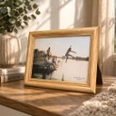 Ver imagem 2 de Jogo Porta Retrato 10x15 e 20x25 Madeira Clara Fosca Tradicional Frisado com Vidro Vertical Horizont