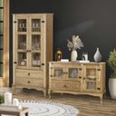 Ver imagem 1 de Cristaleira de Madeira Antiga Rustica com Balcão Mel Jm Móveis