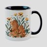 Caneca Branca com Interna Preta Y5 Capivara Flores Floresta Linda 4 - 1