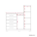 Ver mais imagens de Cômoda para Quarto 5 Gavetas e 2 Portas com Espelho New Master Bege/Cinamomo/Off White