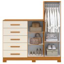 Ver imagem 7 de Cômoda para Quarto 5 Gavetas e 2 Portas com Espelho New Master