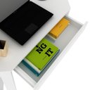 Ver imagem 6 de Escrivaninha Mesa Escritório de Canto com ME4172 1 Gaveta 76,5cm Espresso Móveis Branco