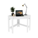 Ver imagem 5 de Escrivaninha Mesa Escritório de Canto com ME4172 1 Gaveta 76,5cm Espresso Móveis Branco