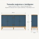 Ver imagem 5 de Aparador Mb 1014 Colonial 4 Portas MDP 149cm Azul Petróleo Movelbento