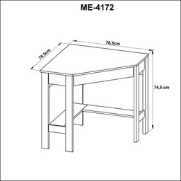 Escrivaninha de Canto com 1 Gaveta ME4172 Espresso Móveis - 8
