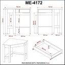 Ver imagem 7 de Escrivaninha Mesa Escritório de Canto com ME4172 1 Gaveta 76,5cm Espresso Móveis Amendoa Marrom