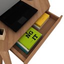 Ver imagem 5 de Escrivaninha Mesa Escritório de Canto com ME4172 1 Gaveta 76,5cm Espresso Móveis Amendoa Marrom