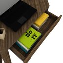 Ver imagem 5 de Escrivaninha Mesa Escritório de Canto com ME4172 1 Gaveta 76,5cm Espresso Móveis Nogal