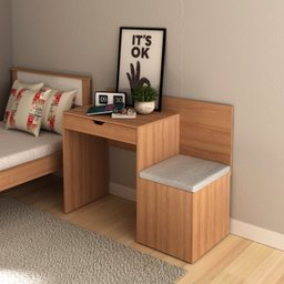 Escrivaninha 1 Gaveta com Puff Lateral 107,3x46,5cm ME4168 - 2 Escrivaninha 1 Gaveta com Puff Lateral 107,3x46,5cm ME4168 - 2