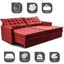 Ver imagem 4 de Sofá sem Caixa Retrátil Baú 1,60m Cama Inbox Secret Suede Velusoft Vermelho