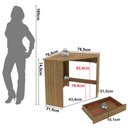 Ver imagem 6 de Escrivaninha Mesa Escritório de Canto com ME4169 1 Gaveta 76,5cm Espresso Móveis Amêndoa Marrom