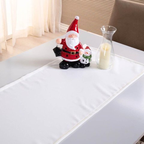 Caminho de Mesa Basic Liso 1 Peça 1,30m X 40cm Decorativo Tecido Oxford Palha 100% Poliéster