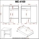 Ver imagem 7 de Escrivaninha Mesa Escritório de Canto com ME4169 1 Gaveta 76,5cm Espresso Móveis Branco