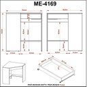Ver imagem 7 de Escrivaninha Mesa Escritório de Canto com ME4169 1 Gaveta 76,5cm Espresso Móveis Branco