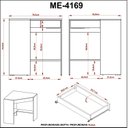 Ver imagem 7 de Escrivaninha Mesa Escritório de Canto com ME4169 1 Gaveta 76,5cm Espresso Móveis Nogal Marrom