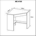 Ver imagem 2 de Escrivaninha Mesa Escritório de Canto com ME4169 1 Gaveta 76,5cm Espresso Móveis Nogal Marrom