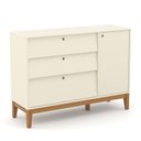 Ver imagem 1 de Cômoda Infantil Unique com Porta e 3 Gavetas Off White/Eco Wood - Matic Móveis