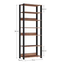 Estante Sapateira Multiuso Industrial 6 Prateleiras M121 Marrom/Preto/Solanum - 3 Estante Sapateira Multiuso Industrial 6 Prateleiras M121 Marrom/Preto/Solanum - 3