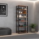 Ver imagem 1 de Estante Sapateira Multiuso Industrial 6 Prateleiras M121 Marrom/Preto/Solanum